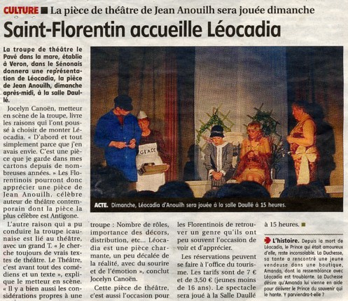 Yonne republicaine 20.11.2009
